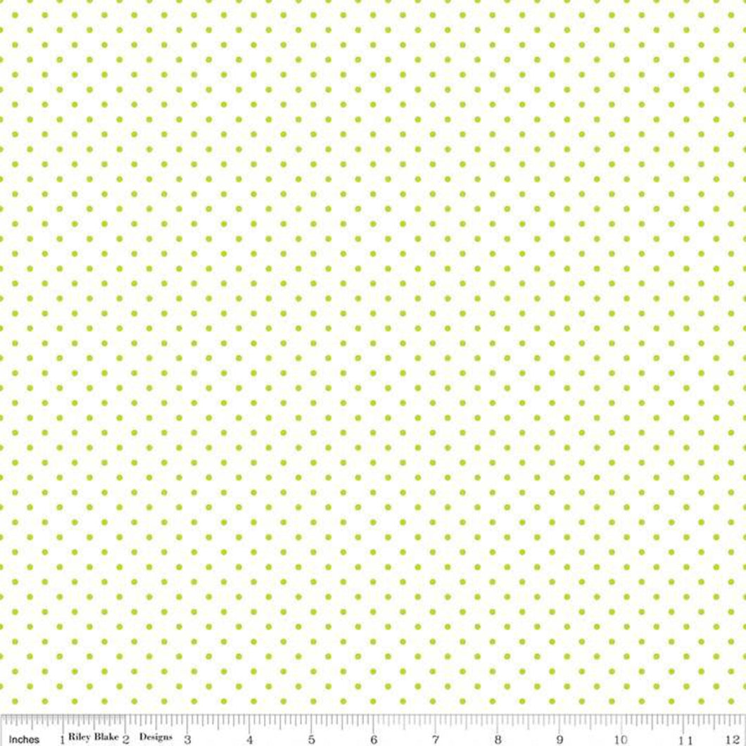 Le Creme Swiss Dot - White Lime | par 1/2 mètre